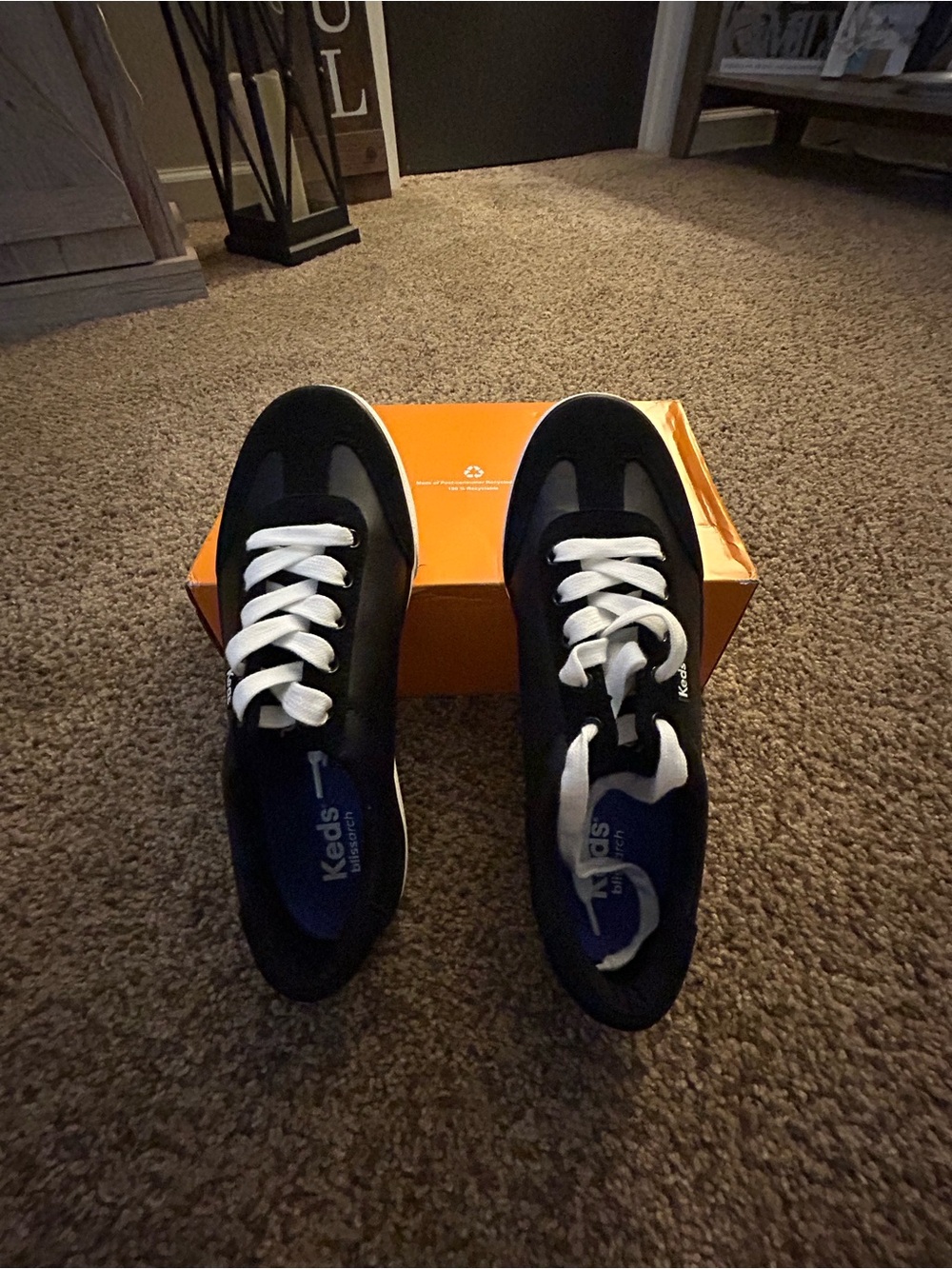 Keds Women’s Black Sneakers with White Laces